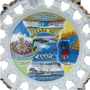 Vintage Niagara Falls Ontario Canada Souvenir Collectible Plate Made in Korea